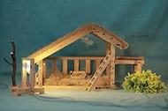 Christmas Crib Standard Size (40 cm x 33 cm x 34 cm) for up to 7 inch Figurines (with SOPT-Light)