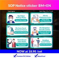PRINT4U BM+ENG SOP NOTICE SIGN STICKER set
