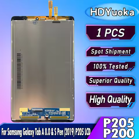 8.0" High Quality For Samsung Galaxy Tab A 8.0 & S Pen 2019 LCD P205 P200 LCD Display Touch Screen D