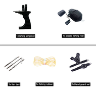 Fishing Slingshot Catapult Metal Head Bow Set with Fishing Reel and Darts for Hunting Outdoor Sport 