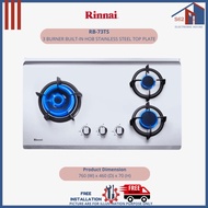 Rinnai RB-73TS 3 Burner Built-In Hob Stainless Steel Top Plate