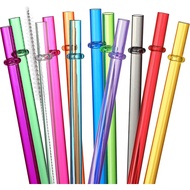 24 Pieces Pack, Reusable Straws, Equipped with 4 Cleaning Brushes, 10.5 Inches Long, Tritan Hard Pla