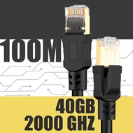 สายแลนด์ RJ45 Cat8 Network Ethernet Cable Gold Ultra-thin 40Gbps SSTP LOT LAN FLAT Lead(2m 5m 10mn 1