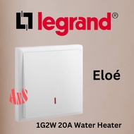 White - LEGRAND ELOE 1Gang 2Way 20A Water Heater Switch