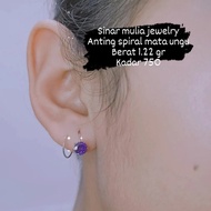 MP ANTING SPIRAL MATA UNGU DEWASA EMAS ASLI