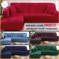 L Shape 1/2/3/4 Seater Sofa Cover Slipcover Elastic Anti Skid Scratch Protector Sarung Sofa Elastik 沙发套