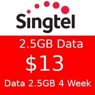 Singtel Prepaid $13 / 2.5 GB (4 Week Data) / Top Up / Renew / Recharge