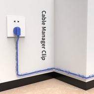 40pcs Set No-drill Cable Manager Clip Non-marking Wire Storage Clips Attached To Wall Secure Self-ad