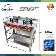 Chelstar DCF-8D Standing Double Gas Stove Cooker Powerful Flame