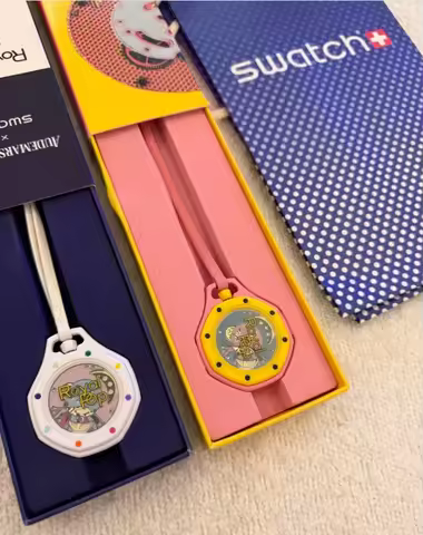 With Box AP SWATCH Joint Watch Quartz PockeWatch AP Swatch Royal Pop Oak Pocket Watch Couple Watch E