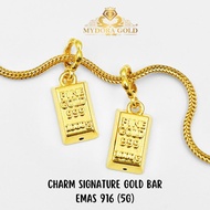 MYDORA Charm Signature Gold Bar (5G) l EMAS 916/22K