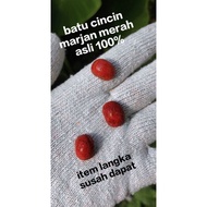 permata cincin batu marjan merah dari laut asli