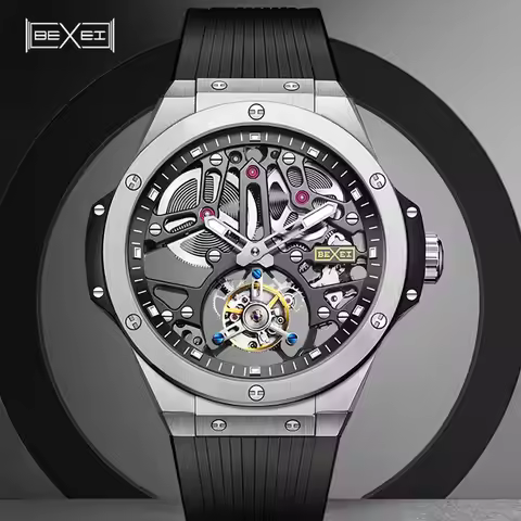 BEXEI 9123 Manual tourbillon skeleton synthetic sapphire mechanical movement wrist watch for men Lux