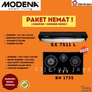 Paket Kor Modena 3 Tungku Bh 735 + Cooker Hood Sx 75 L