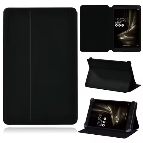 Tablet Case for Asus ZenPad 7.0" 8.0" 10"/3S 10 Z500M 9.7"/S Z580 Folding Pure Black PU Leather Tabl