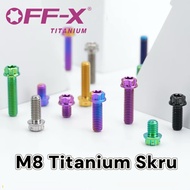 OFF-X Titanium GR5 Screw M8 Crown Head Bolt Motorcycle Bike Skru Full Set Absorber Spock Disc ikat e