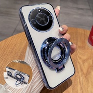 Luxury Magnetic CD pattern bracke Case For Honor X9A X9 B X8B X8A X8 4G 5G X7A X7 B X6A X6 4G X9 5G 