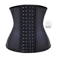 Glossy Finish Latex Waist Trainers with 9 Bones for Body Shaping