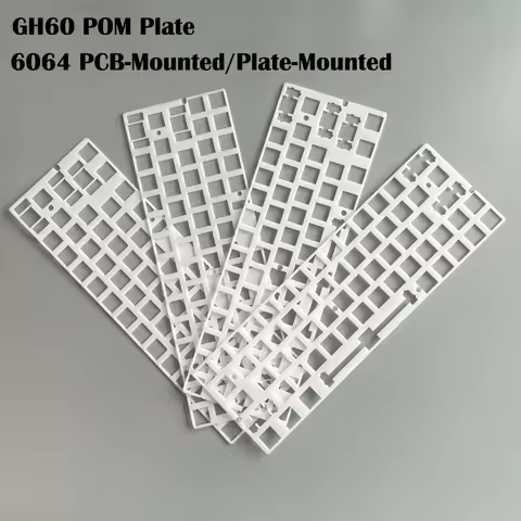 60% Mechanical Keyboard 6064 Layout White POM 1.6mm Plate 3 in 1 Silence Foam Full Inner Kit optiona
