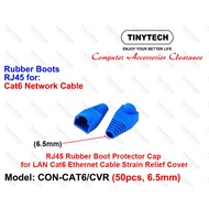 RJ45 Cat6 6.5mm Hole Rubber Boot Protector Cap for LAN Ethernet Cable Strain Relief Cover