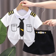 Cosplay cotton Terno for Kids Boy Cool Pilot Outfit 1-5yrs old E19