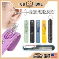 🏠READY STOCK🏠6/7pc Set Portable Stainless Steel Ear Pick Ear Wax Removal Ear Picking Tool Ear Wax Sp