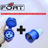 Industrial Socket 3 Phase 32 A Surface Mounting Plug + Socket