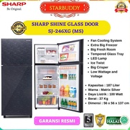 best seller Kulkas 2 Pintu Sharp SJ-246XG - MS Tempered Glass Door -
