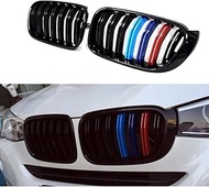 Grille for BMW F25 F26 X3 X4 2014-2018, 1 Pair Double Slat Bumper Racing Grill Grille Front Kidney Grills