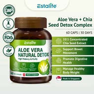 [NEW] Estalife Aloe Vera Natural Detox | Chia Seed | Constipation Lose Weight Slimming 芦荟排毒 | 60 Cap