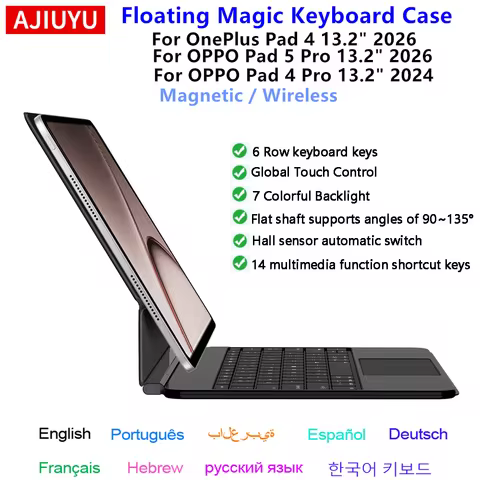Floating Magic Keyboard for OnePlus Pad 4 Case 13.2" 2026 One Plus Pad 4 Oneplus Pad4 Funda Oppo Pad