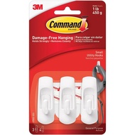 3M Command 17002-3ES 3 Small White Hooks