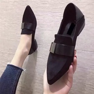 Single Shoes Hutong 2026 Spring/Autumn New Suede Women's Shoes with Comfortable Soles and Pointed To