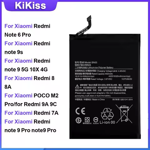 BN48 BN49 BN51 BN53 BN54 BN55 BN56 Battery For Xiaomi redmi Note 6 Pro/7A/8/8A/note 9/Pro/note 9S/10