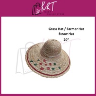 20" Grass Hat | Straw Hat | Farmer Hat | Topi Rumput | Topi Petani