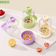 KIKO2E Ice Cube Water Bottle, 2 in 1 7 Grids Ice Cube Kettle, Unique Silicone with Handle Reusable I