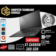 Lenovo Thinkpad X1 Carbon 3rd Gen 14" Core i5 5th Gen 8GB Ram 256GB SSD Win 10 Pro Refurbished Lapto