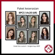 HKD CUSTOM PHOTO PRINTING 6R 14X20 8PCS PLUS MDF WOODEN FRAME FAMILY PHOTO WEDDING GIFT GRADUATION G