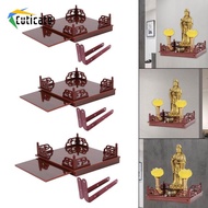 Cuticate Buddha Statue Stand, Buddha Altar with Telescopic Pull Panel, New Year's Gift, Tea Room Hol