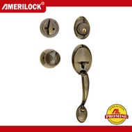 AMERILOCK Door Knob for Main Door Handleset with Single Cylinder Deadbolt Entrance Lockset Complete 