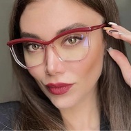 Polygon Anti Blue Light Glasses Women Fashion Optical Transparent Eyeglass