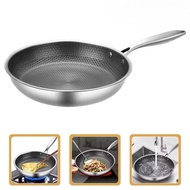 Non-Stick Crepe Pan Grill Pan 430 Stainless Steel Honey Comb Griddle Pan No Coating Frying pan