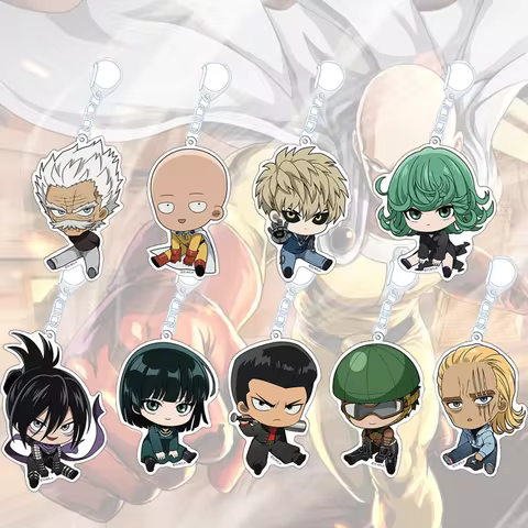 One Punch Man Petan-nyaa Acrylic Keychain - King, Cute Chibi Style, Collectible Anime Charm, Perfect