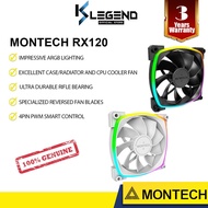 Montech RX120 / RX140 Reversed PWM ARGB Casing Fan - Black / White