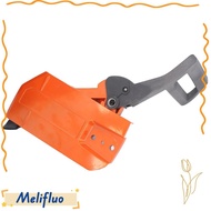 MELIFLUO Chainsaw Cover, ABS and Iron Compact Chainsaw Parts, Orange Side Mounted Easy Installation 