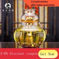 Oil Lamp Domestic Buddha Worship Windproof Glass Buddha Front Lantern Pilot Lamp Butter Lamp Lotus Fortune Oil Lamp for