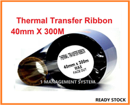 40MM X 300M WAX RIBBON FOR BARCODE PRINTER Thermal Transfer Ribbon / Barcode Ribbon