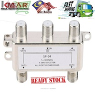 4 Way Satellite/Antenna/Cable TV Splitter fast ship from kedah MYTV/ASTRO/ENJOY