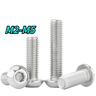 [HNK] 316 Stainless Steel Round Head Pan Head Hexagon Socket Screw Semicircle Cup Screw Mushroom Bolt M2/M2.5/M3/M4/M5