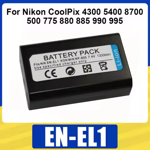 EN-EL1 NP-800 Battery 1300mAh Rechargeable Battery for Nikon CoolPix 4300 5400 8700 500 775 880 885 